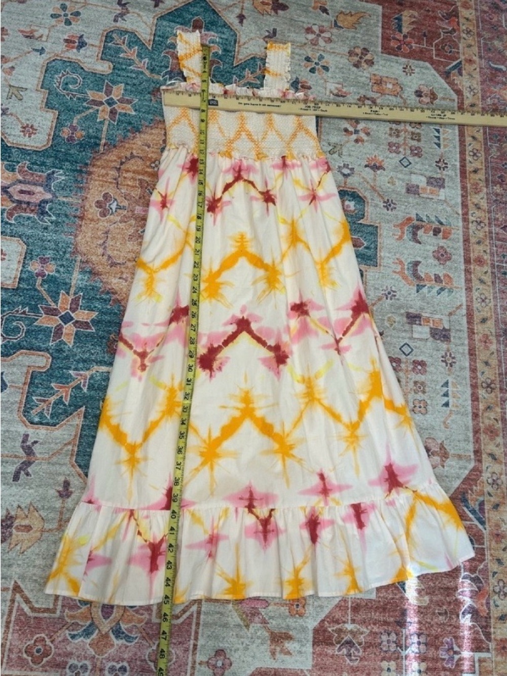 Rails Off White Maxi Dress with Pink & Yellow Tie-Dye - Picture 2 of 10